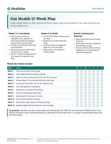 Preview of the Gut Health 12-Week Plan PDF